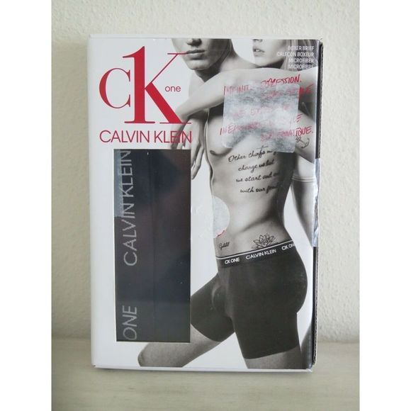 Calvin Klein NB2226001 Men's Size L Black CK One Microfiber Boxer Briefs - Picture 1 of 5